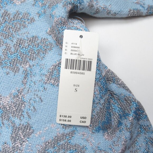 Anthropologie The Beatriz Mock-Neck Sweater: Lurex Edition Blue Small - Picture 10 of 10